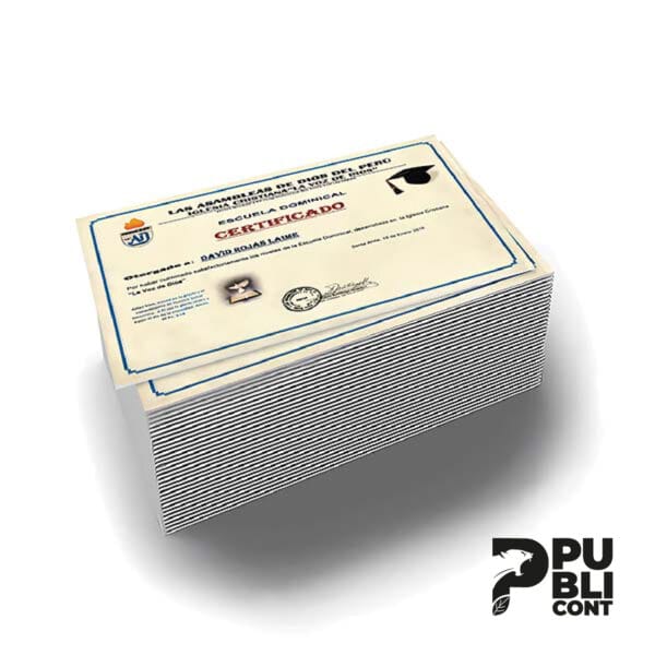 Certificado A4 en Hilo