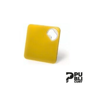 Posavasos con destapador AMARILLO