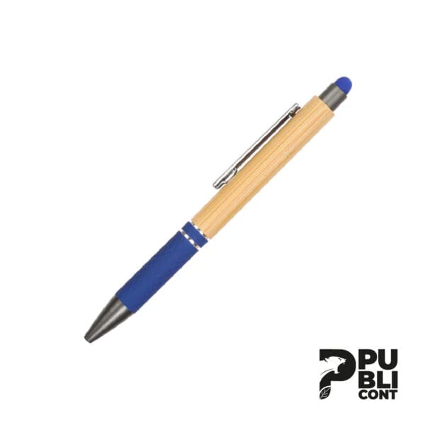 Lapicero Bambú con goma de color AZUL