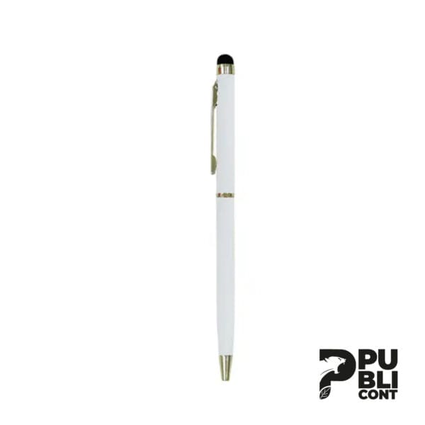 Lapicero de metal Blanco con touch