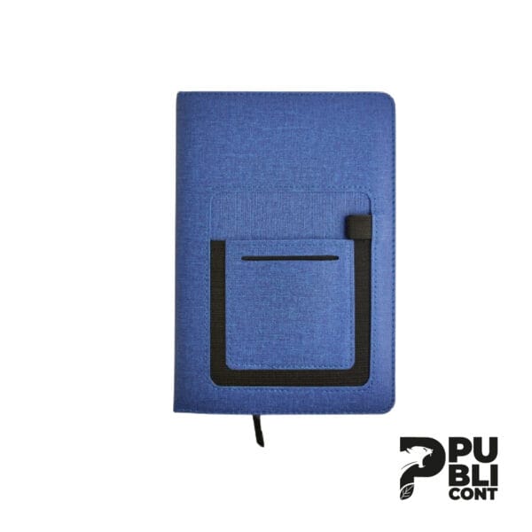 Libreta Poliuretano texturizada con compartimiento de celular A5