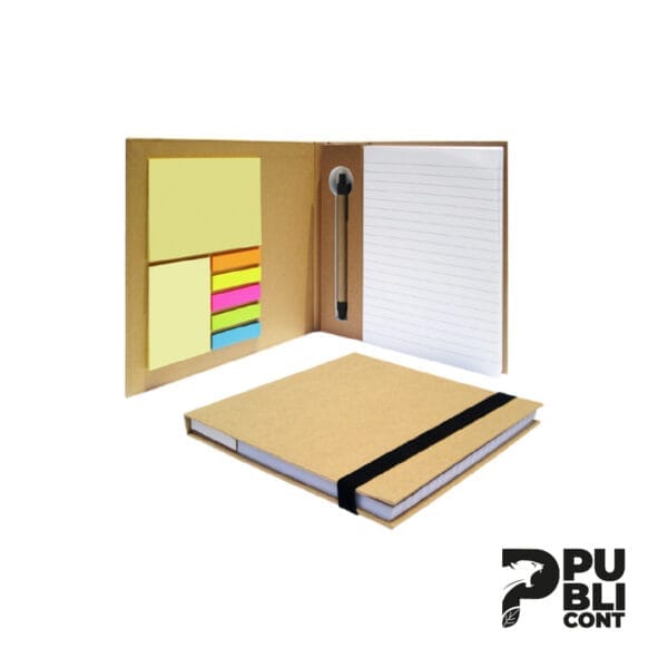 Libreta de Liga gruesa con Post It y Lapicero