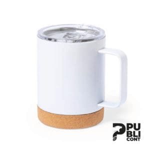 Taza con Base de corcho 11 oz con Tapa