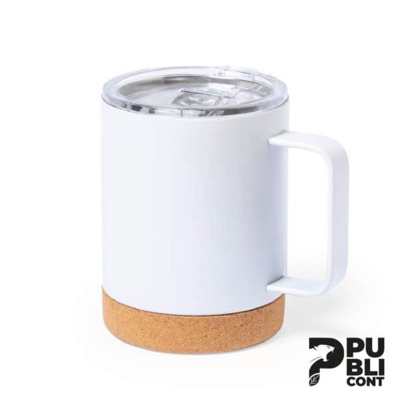 Taza con Base de corcho 11 oz con Tapa
