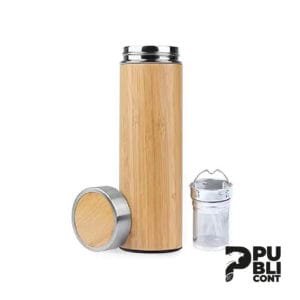 Termo de bambú con infusor