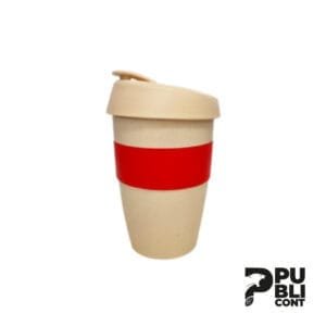 Vaso de Fibra de Trigo con Silicona 11oz ROJO